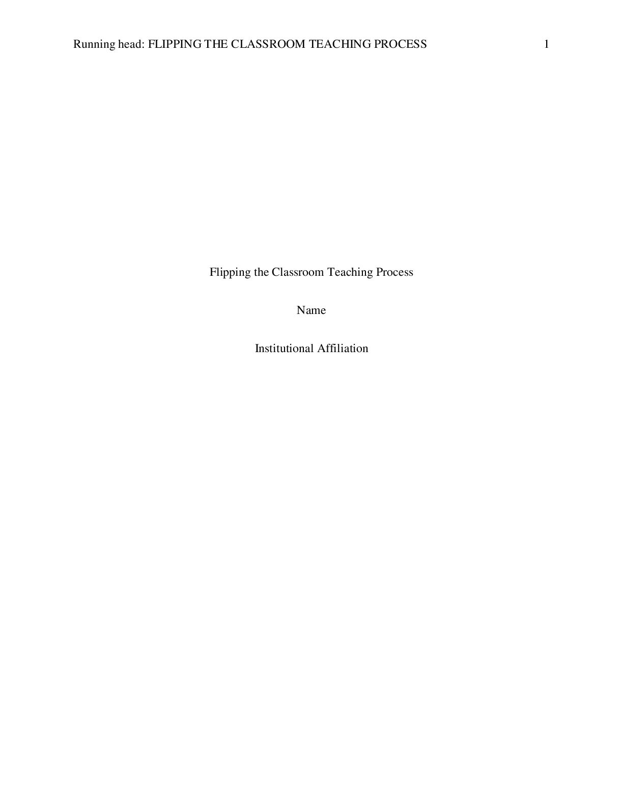 Preview image of Flipping the Classroom Learning Process document